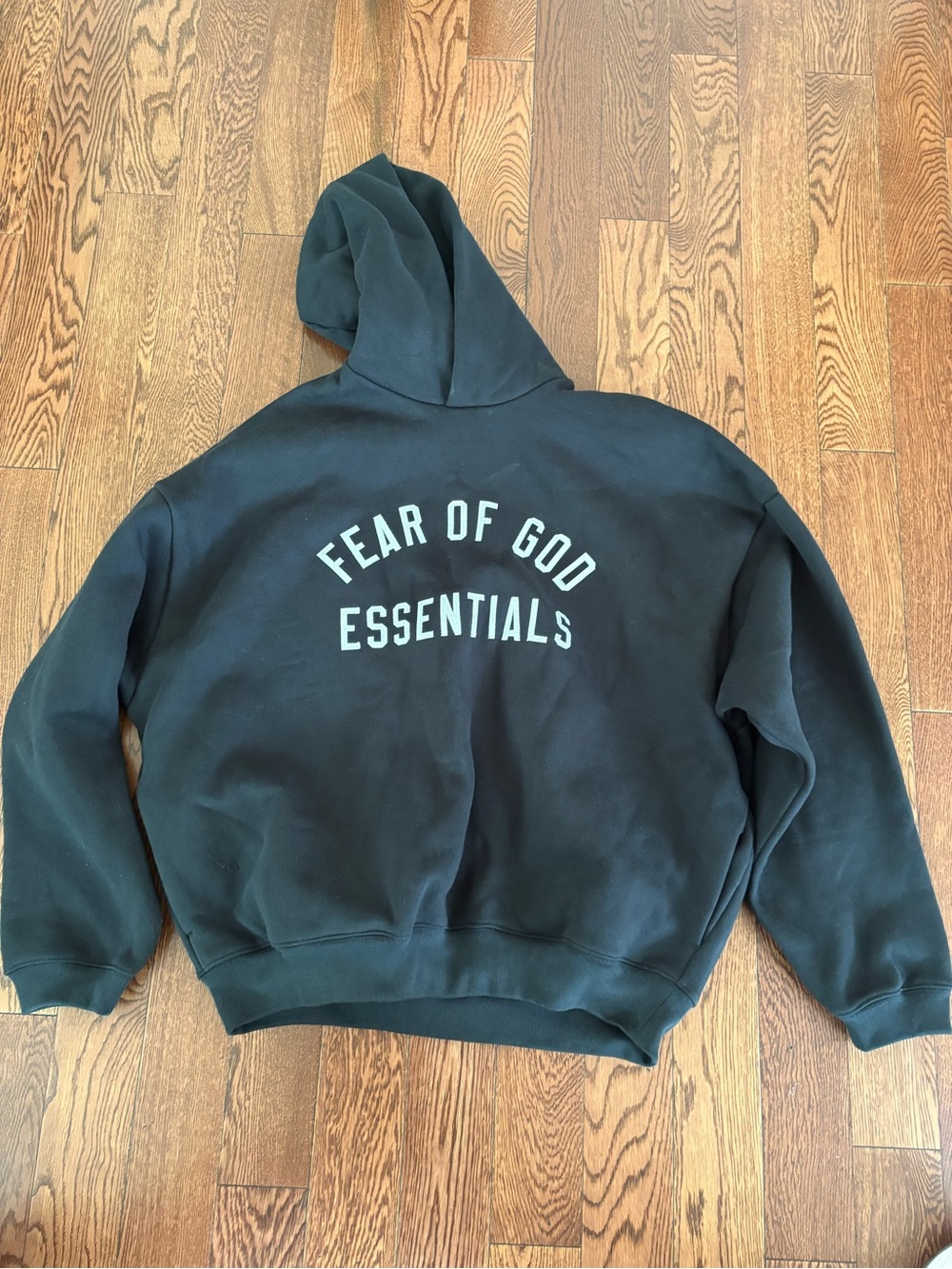 Fear of God Essentials Black Zip-Up Sweatshirt with Arch Logo